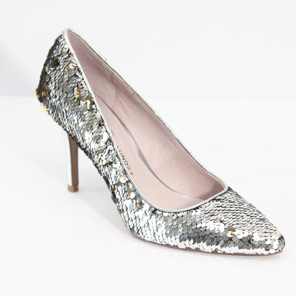 Chinese Laundry Sequin Heels New Stiletto Silver - Picture 2 of 8